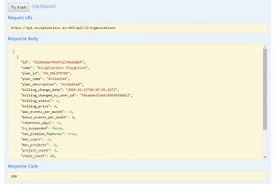 Exceptionless API Get Organization Results