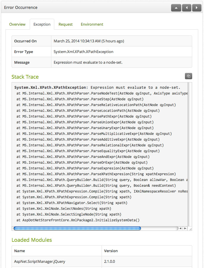 Exceptionless Exception Details