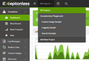 Exceptionless Organizations and Projects